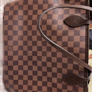 Louis Vuitton Brown and Red Checkered Shoulder Bag